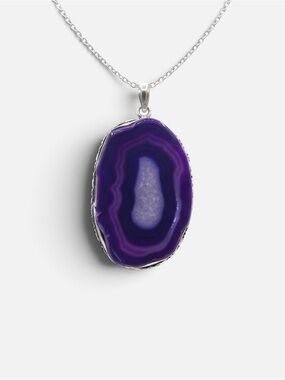 PURPLE LACE AGATE VINTAGE NECKLACE